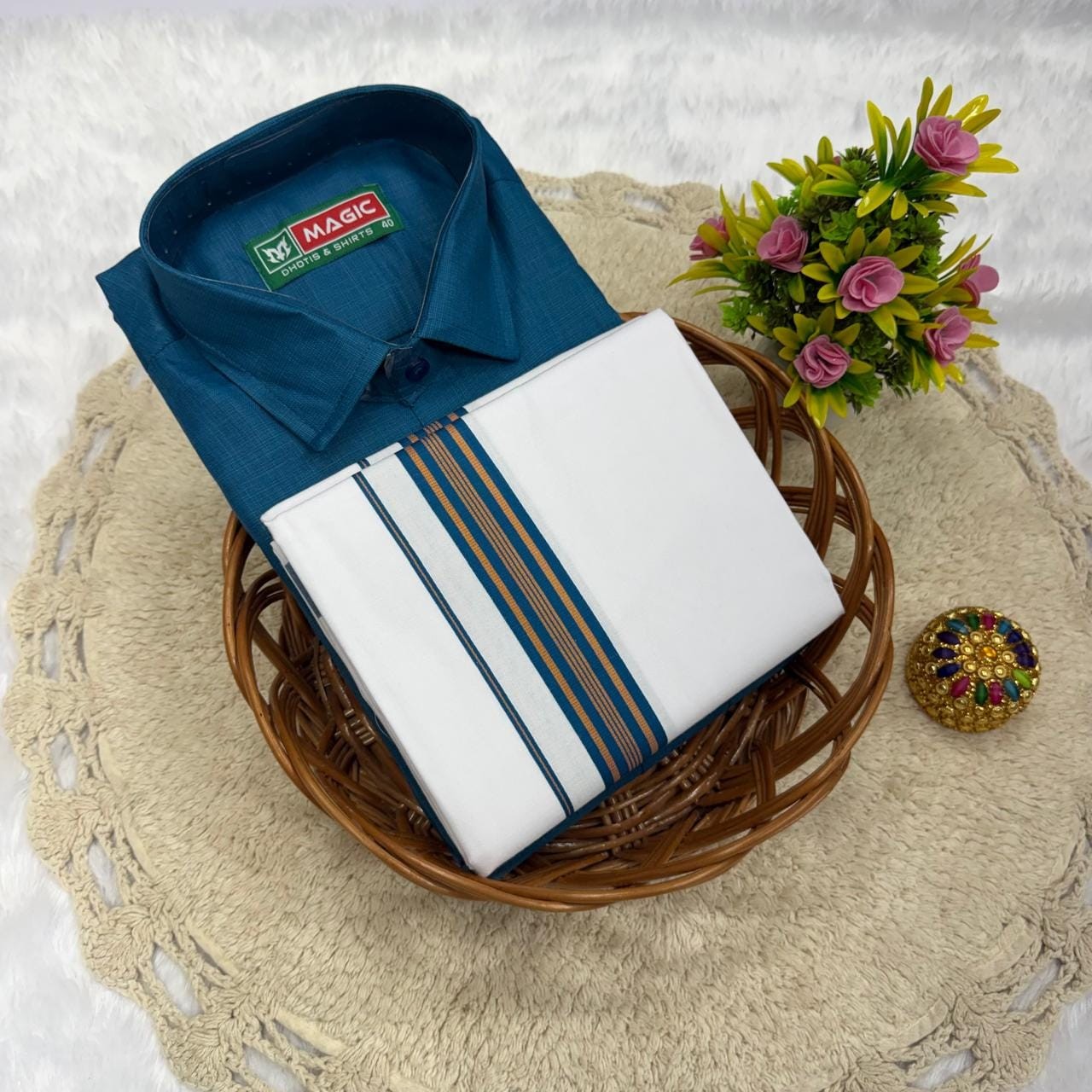 Cotton Dhoti & Shirt
