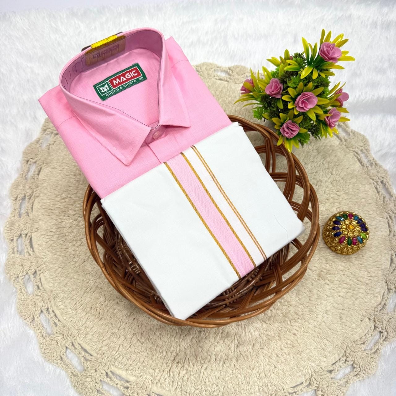 Cotton Dhoti & Shirt