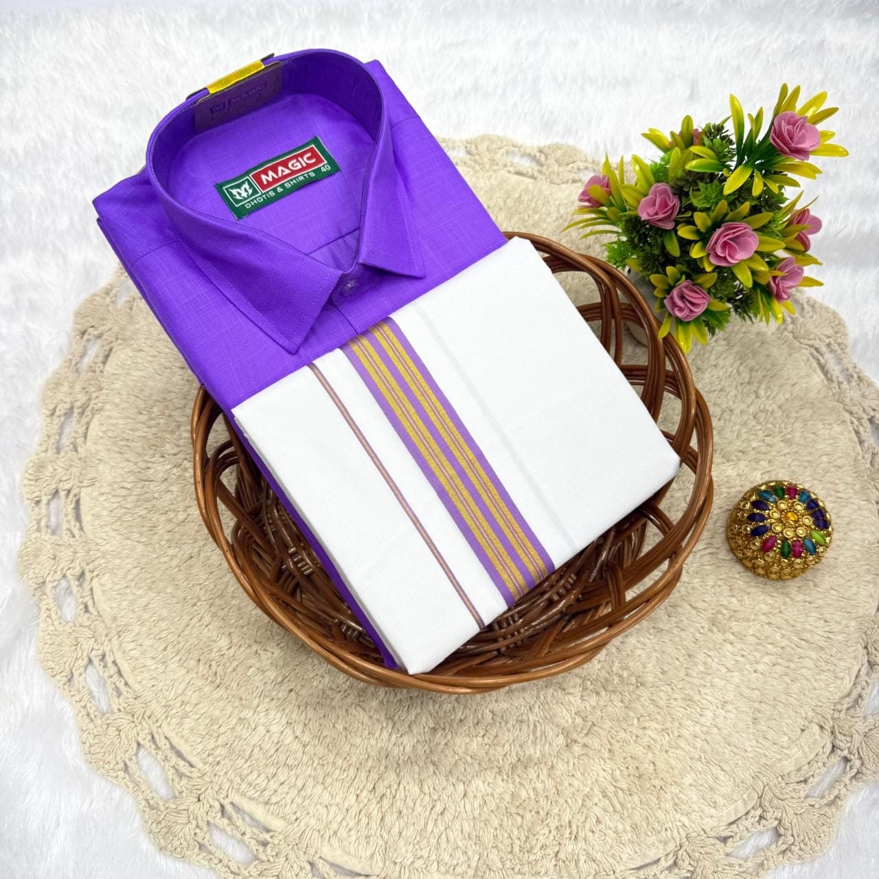Cotton Dhoti & Shirt