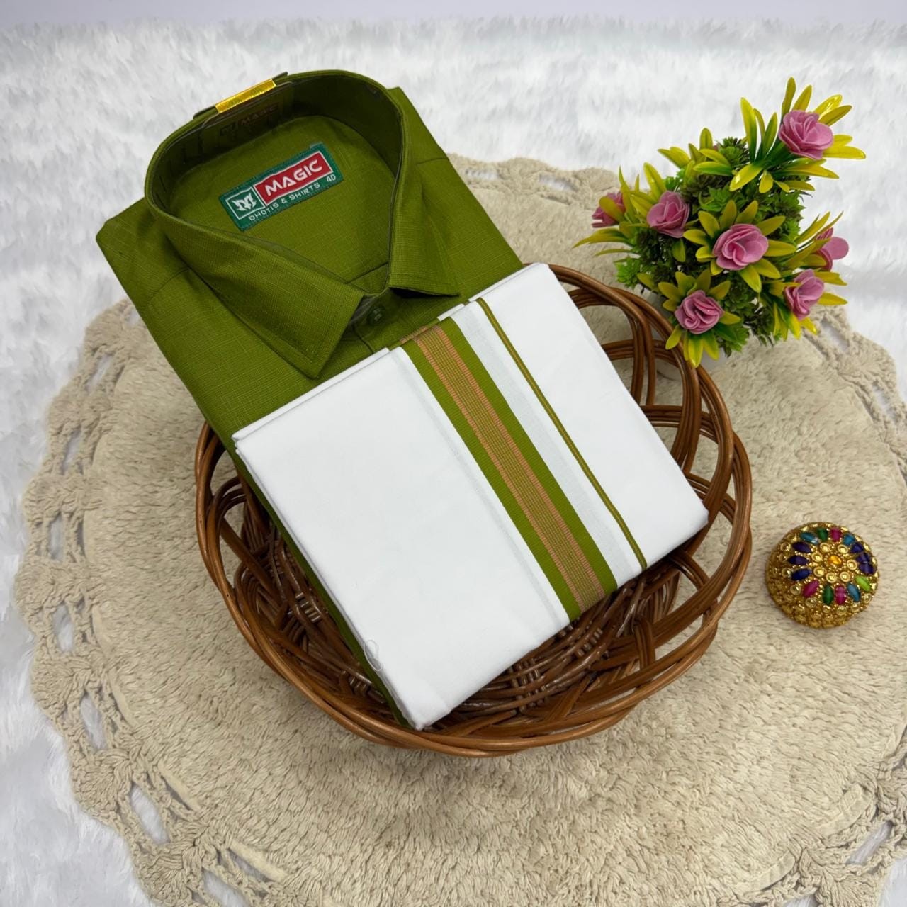 Cotton Dhoti & Shirt