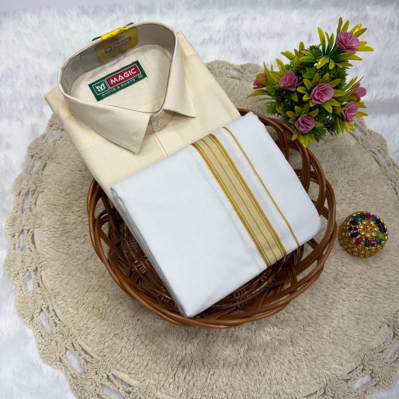 Cotton Dhoti & Shirt