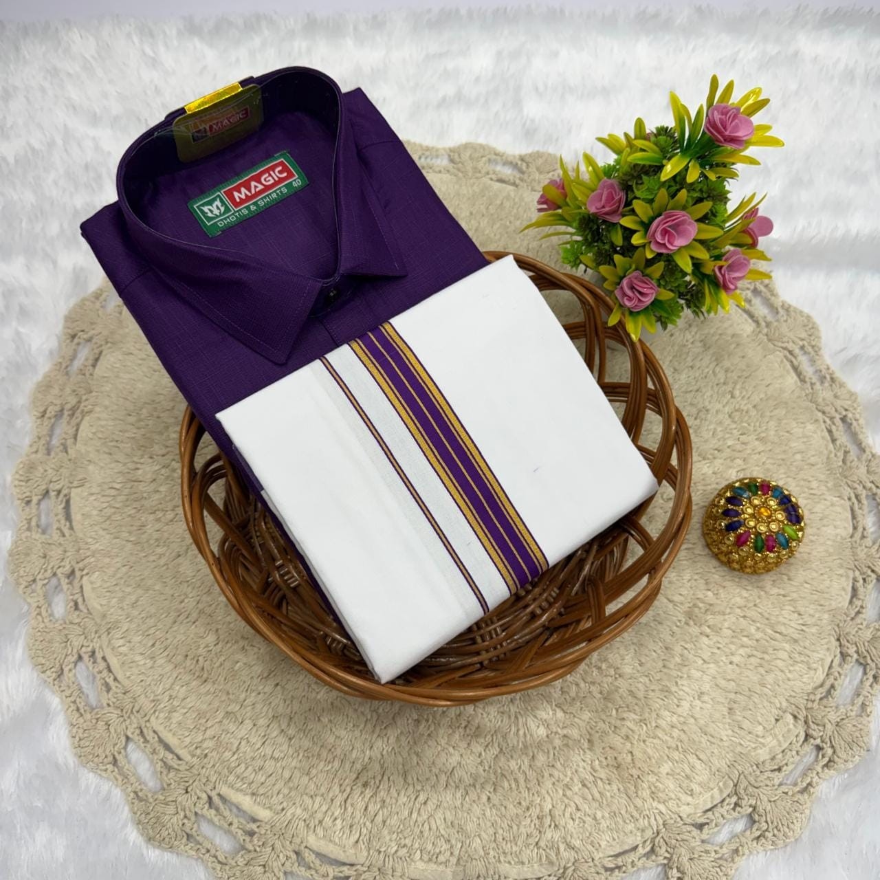 Cotton Dhoti & Shirt