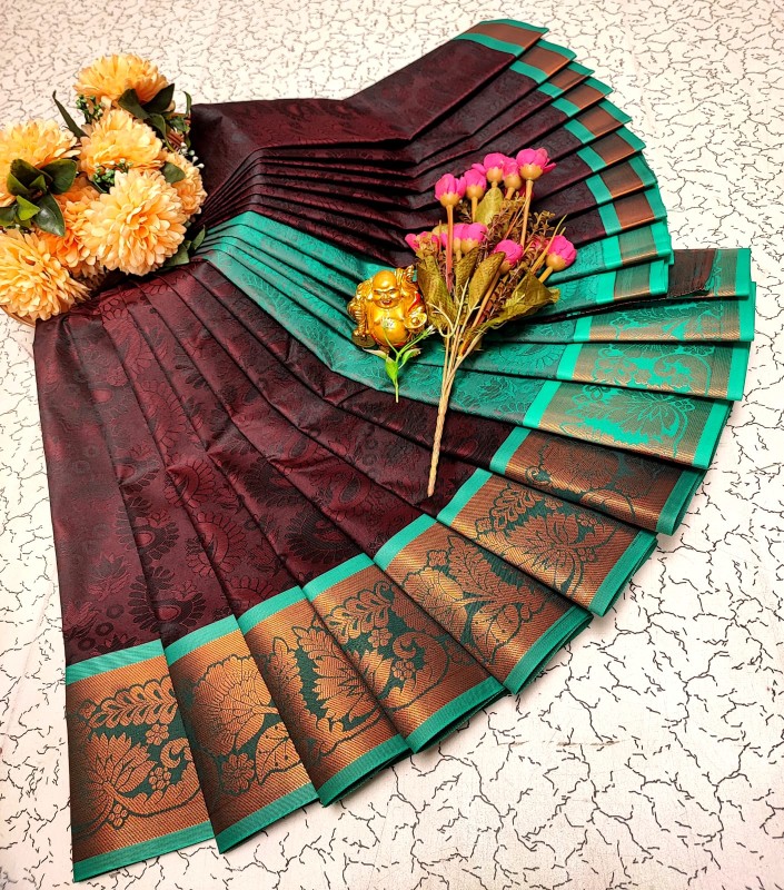 3D Embossed Pattu Sarees