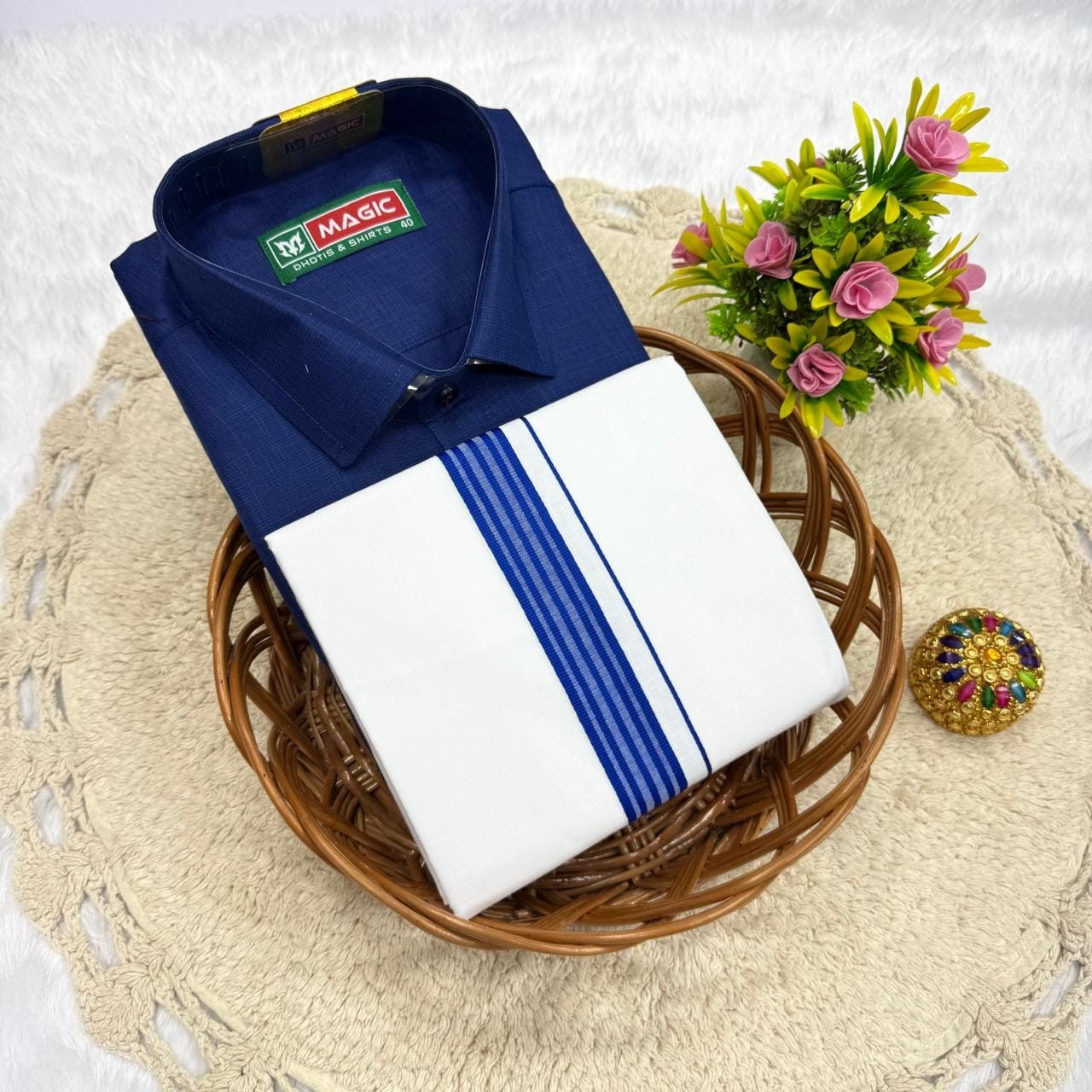 Cotton Dhoti & Shirt