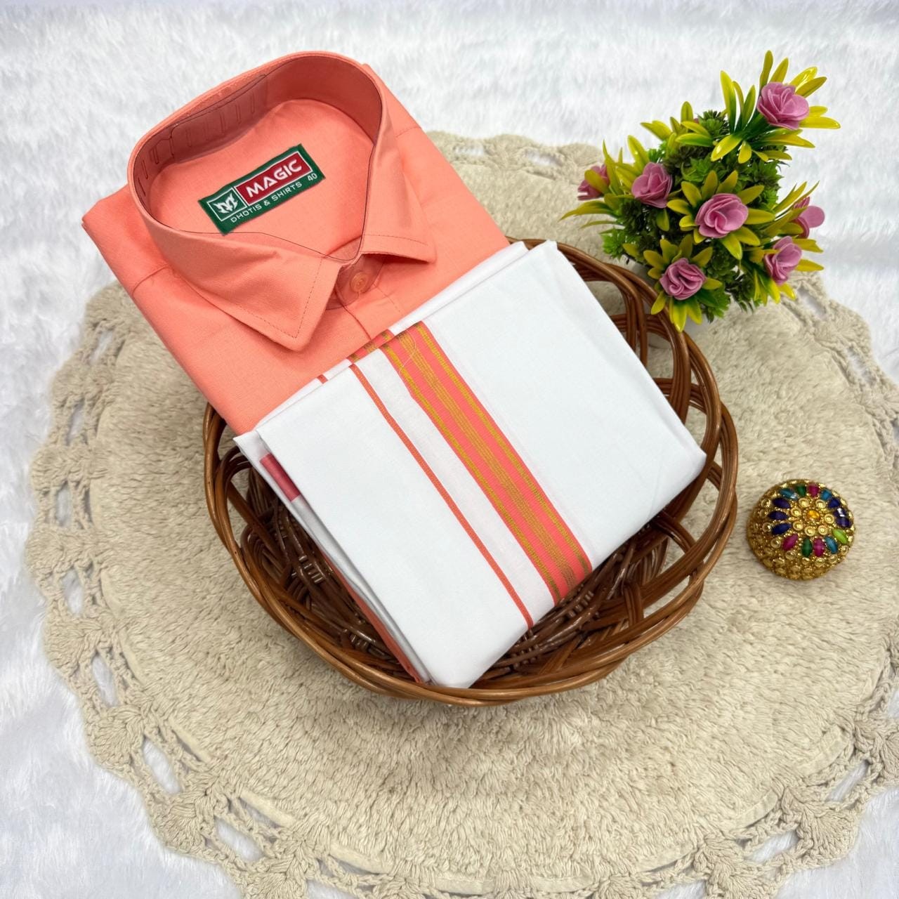 Cotton Dhoti & Shirt