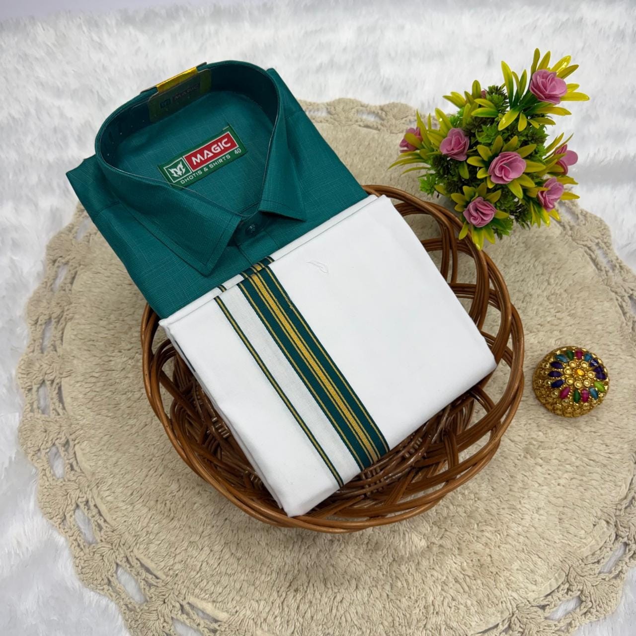 Cotton Dhoti & Shirt