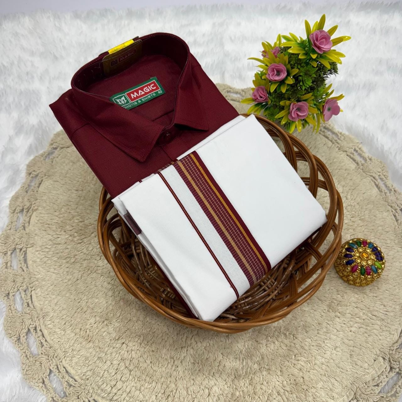 Cotton Dhoti & Shirt