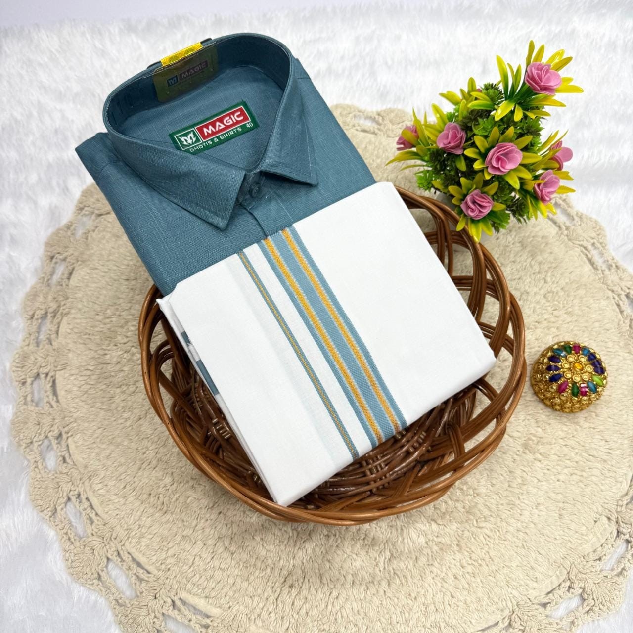 Cotton Dhoti & Shirt