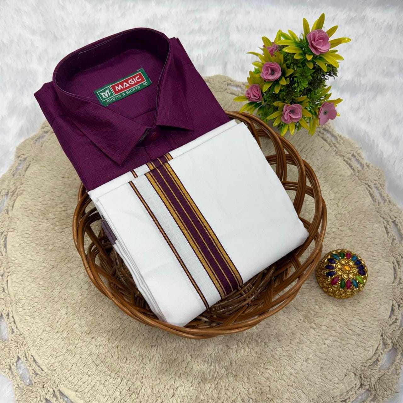 Cotton Dhoti & Shirt