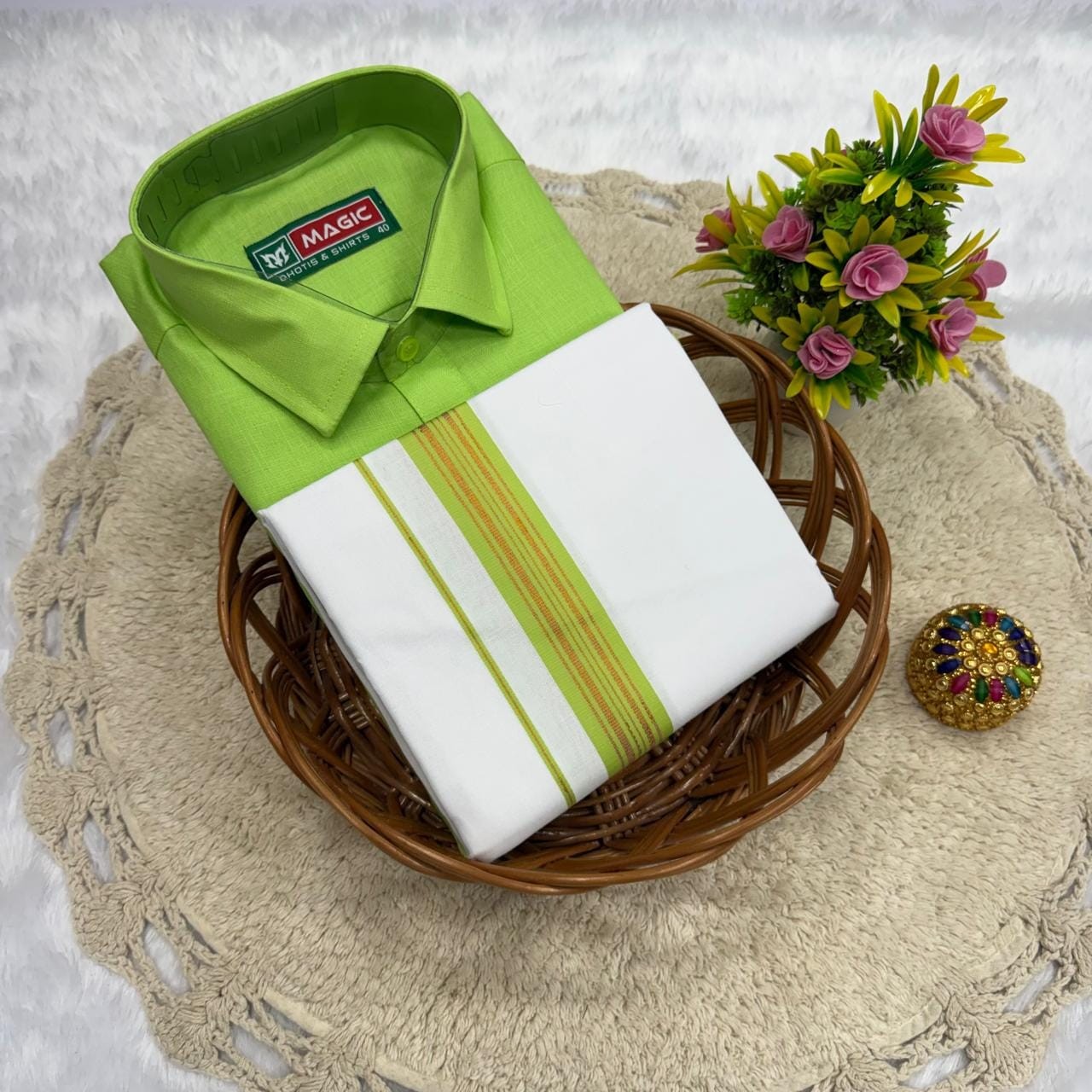 Cotton Dhoti & Shirt