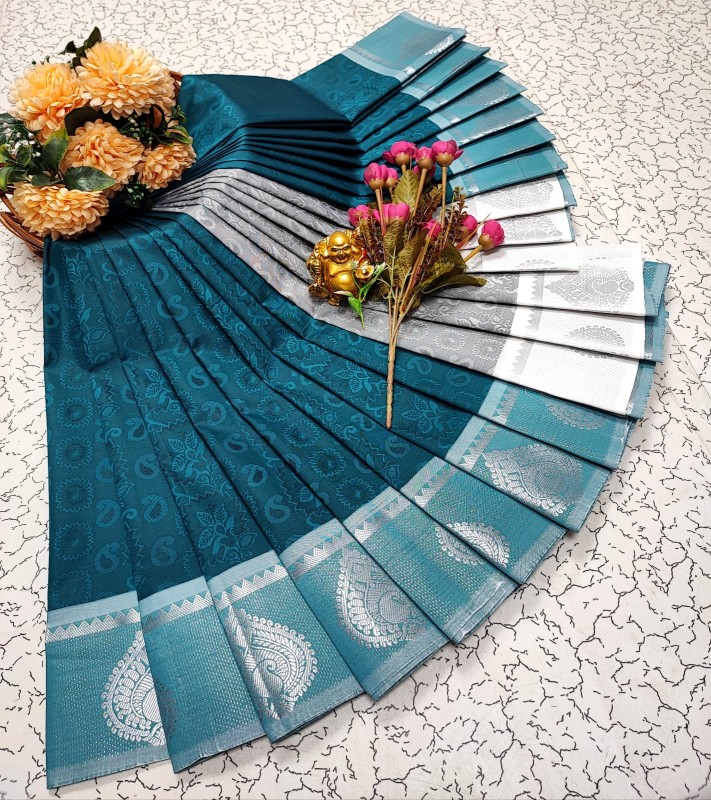3D Embossed Pattu Sarees