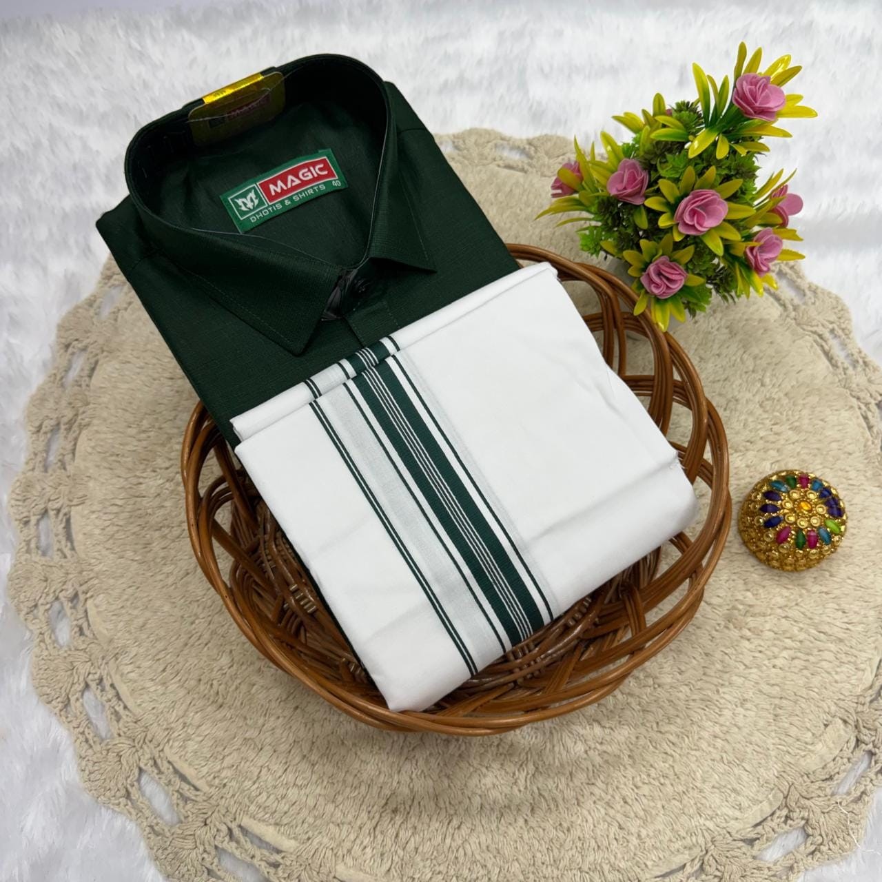 Cotton Dhoti & Shirt